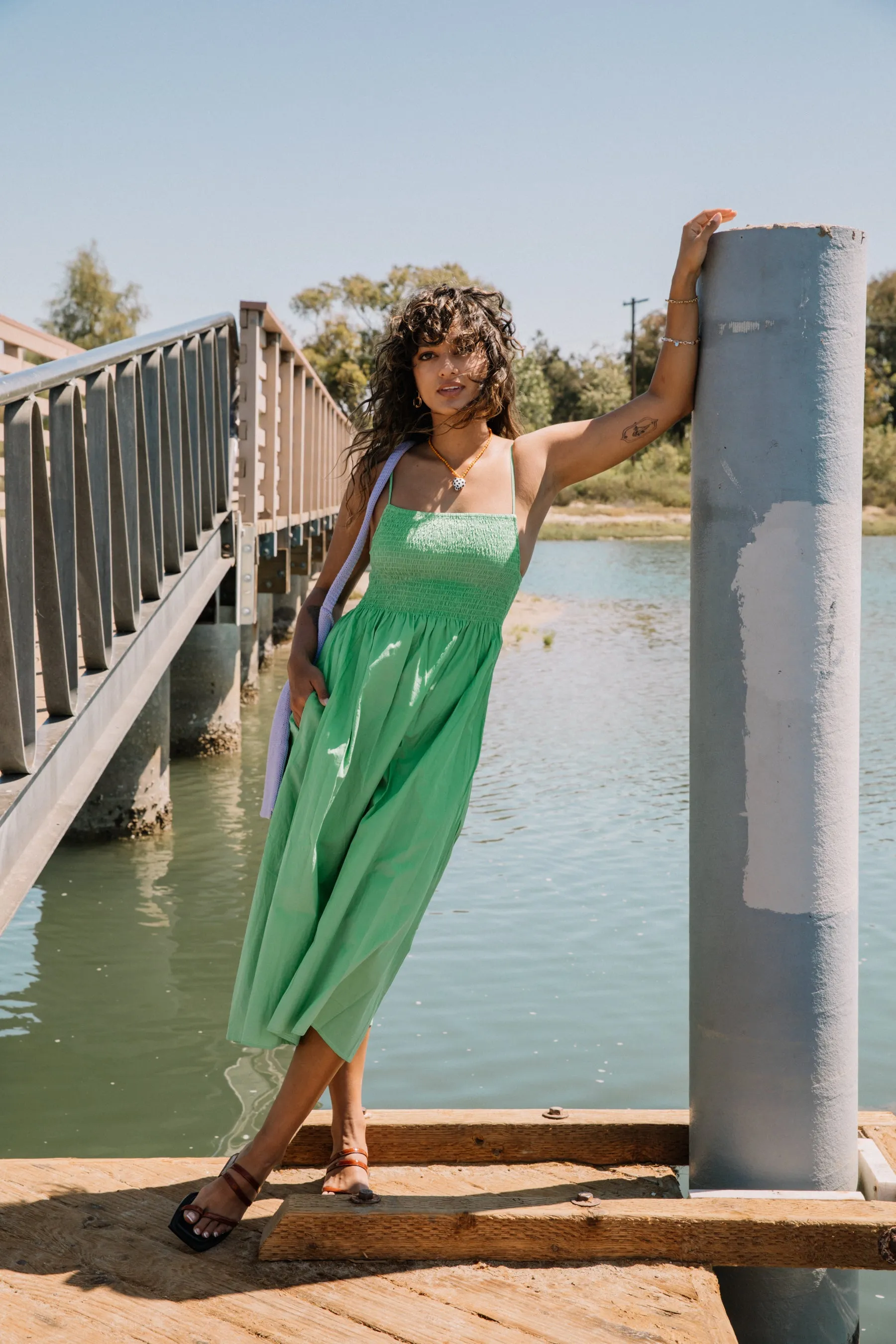 Green Bryssa Midi Dress