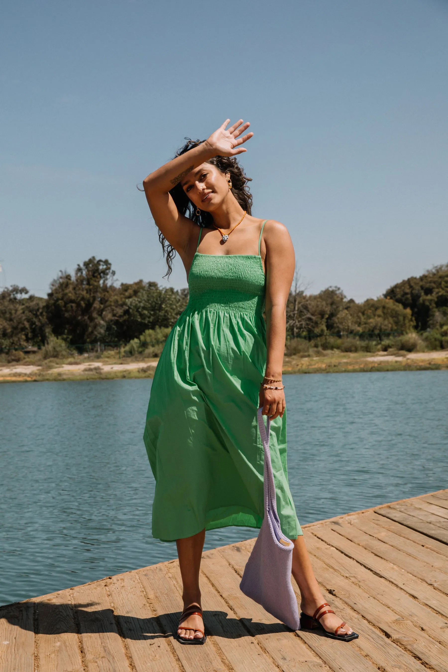 Green Bryssa Midi Dress