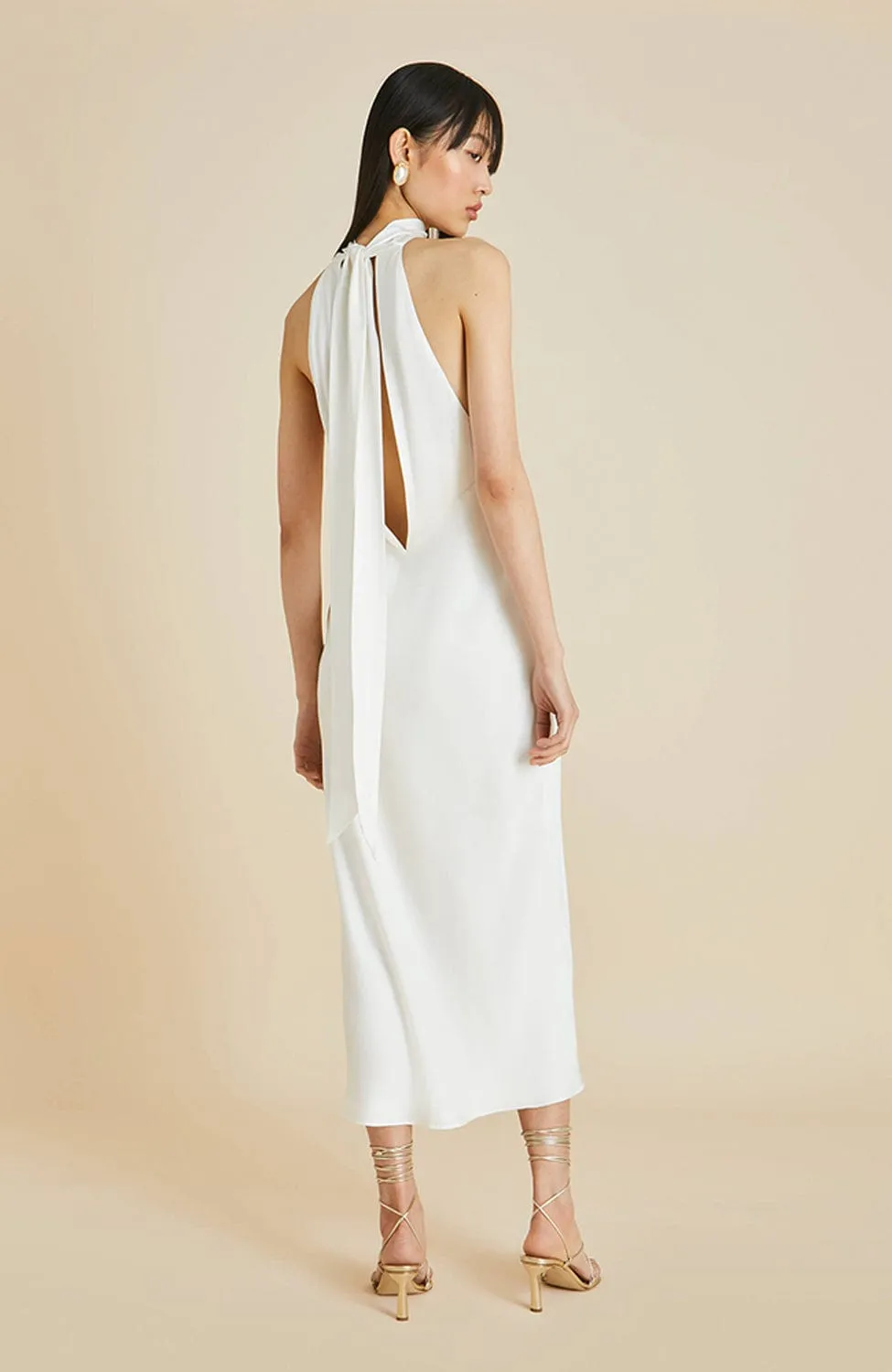 Greta Ivory Silk Long Slip Dress