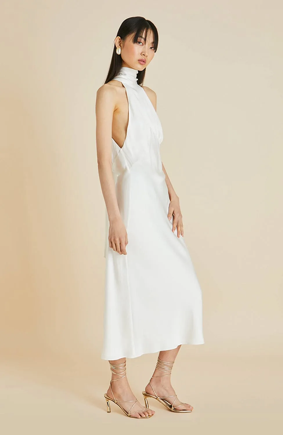 Greta Ivory Silk Long Slip Dress