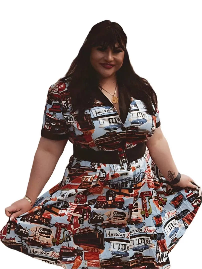 Happy Daze Diner Retro Midi Dress