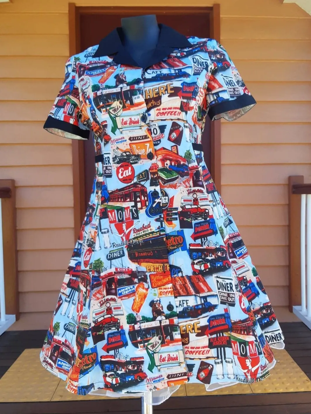 Happy Daze Diner Retro Midi Dress