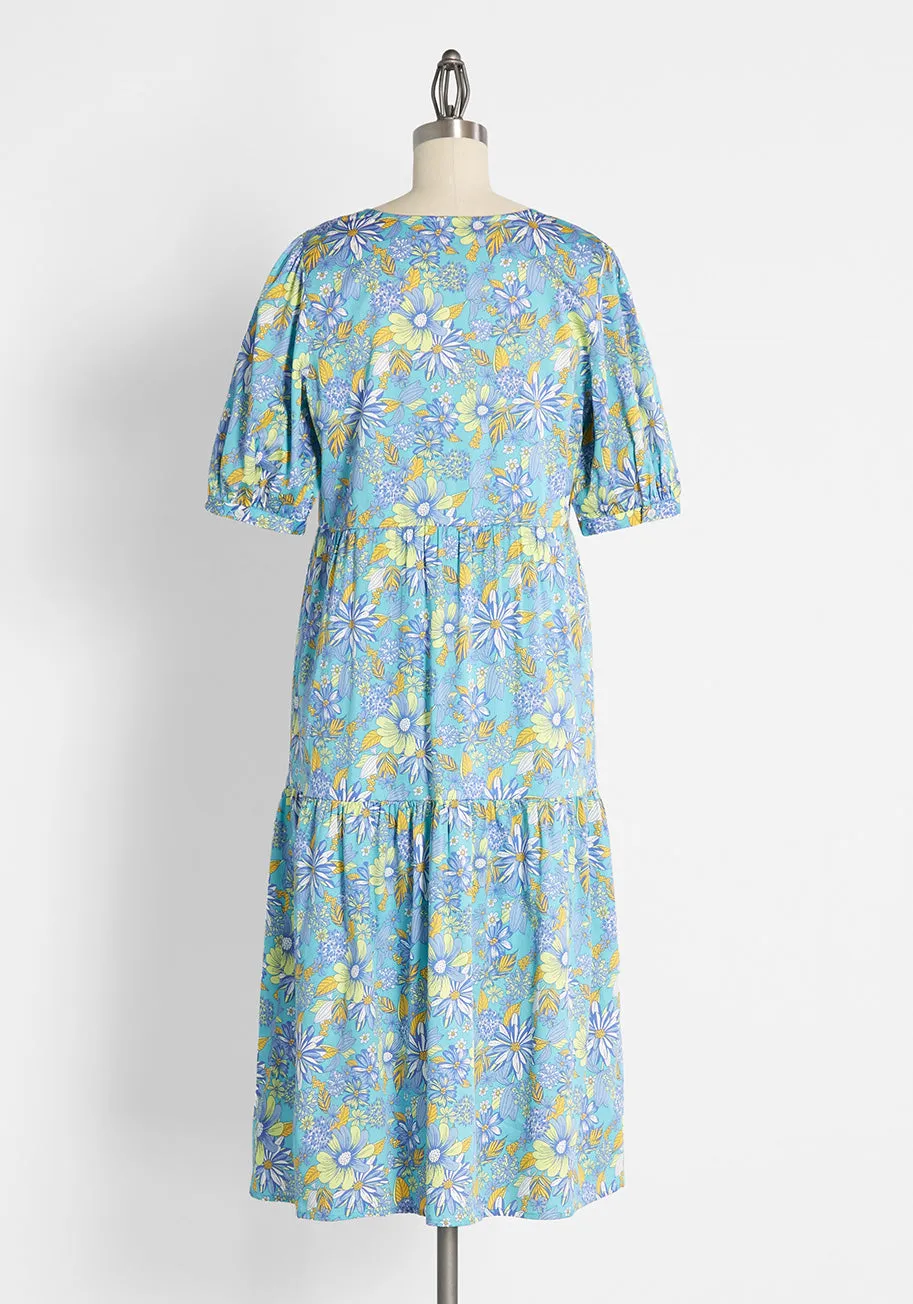 High Tea, High Time Midi Dress