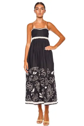 Hollis Embroidered Cotton Midi Dress