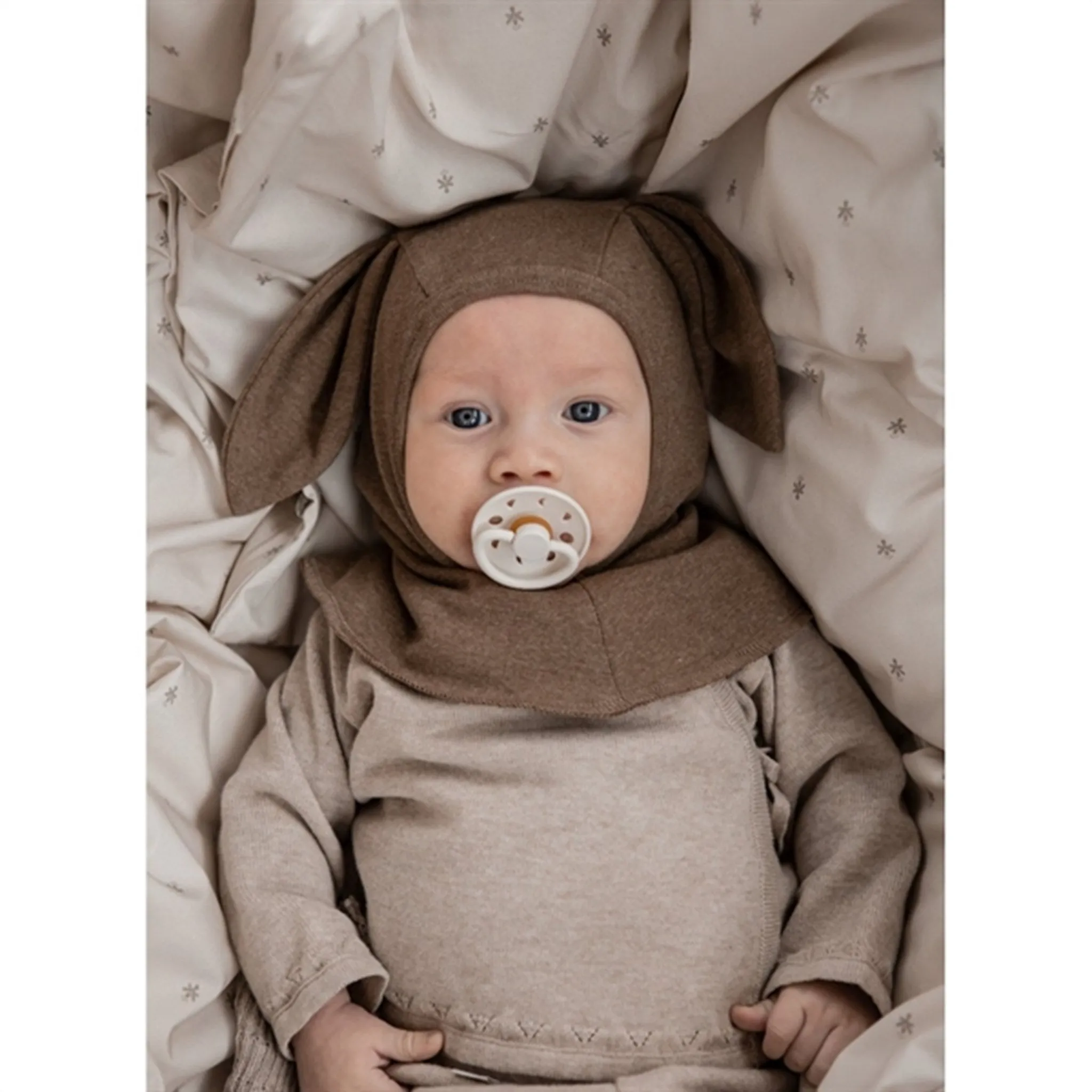 Huttelihut Cotton Baby Bunny Balaclava with Bunny Ears Mole