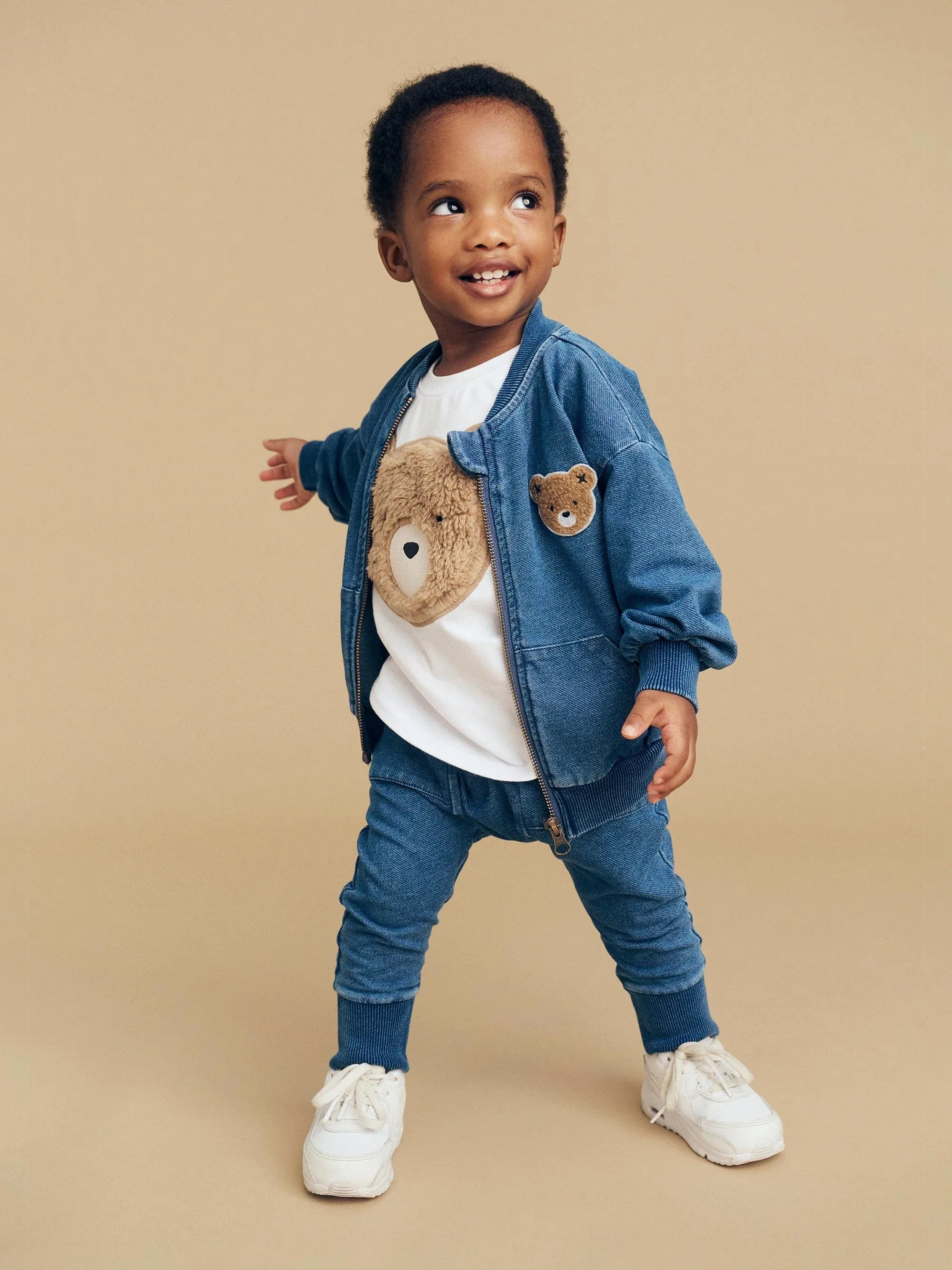 Huxbear knit denim bomber for boy