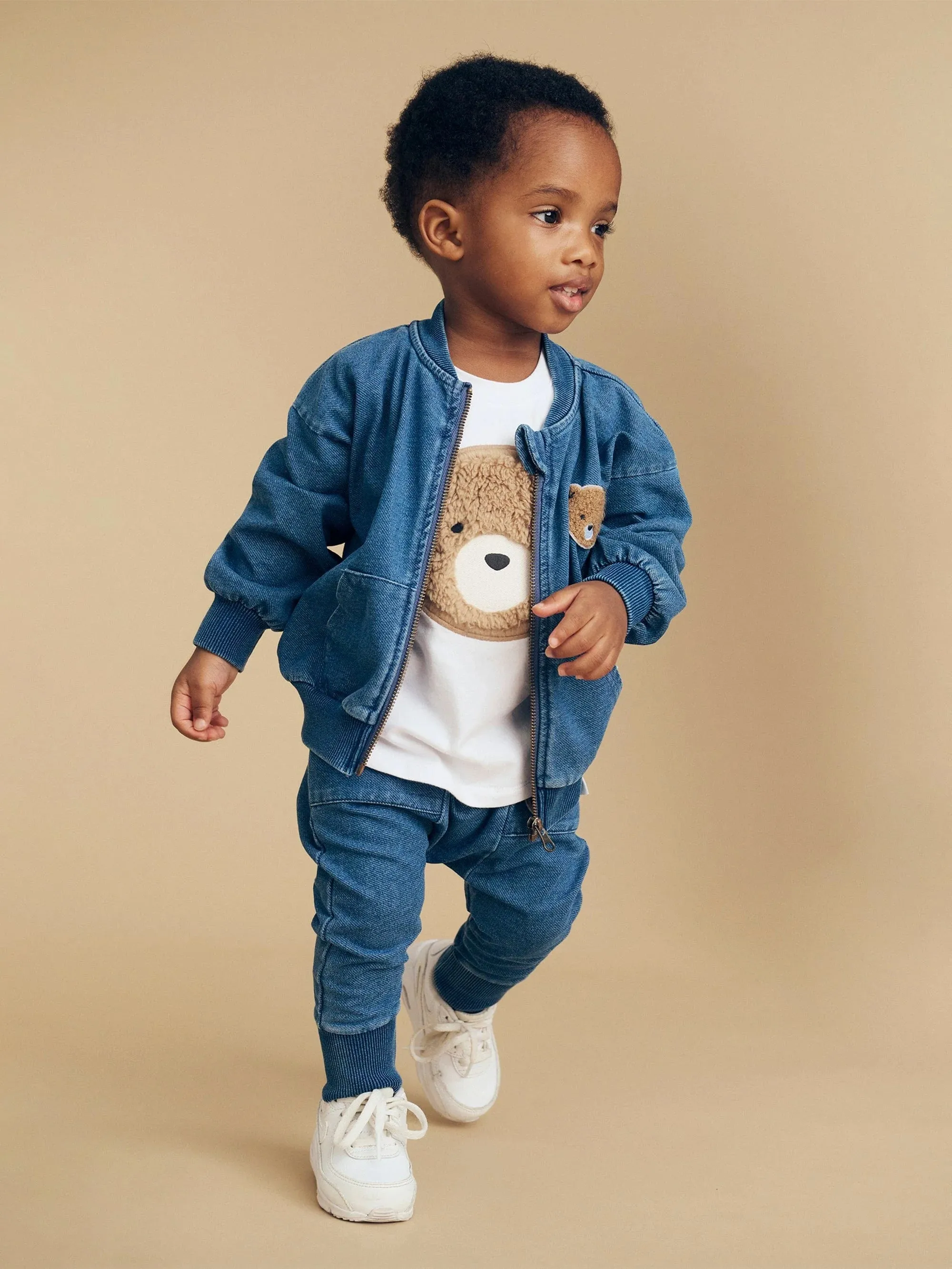 Huxbear knit denim bomber for boy