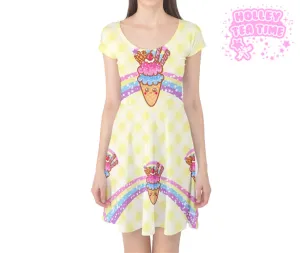 Ice Cream Picnic cap sleeve skater dress [made to order]