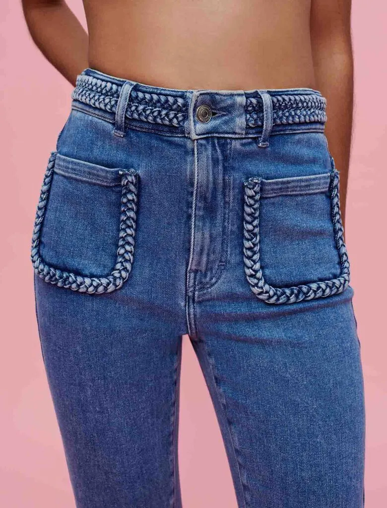 JEANS WITH BRAIDED DETAILING