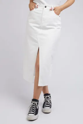 JESSIE MIDI SKIRT - Vintage White