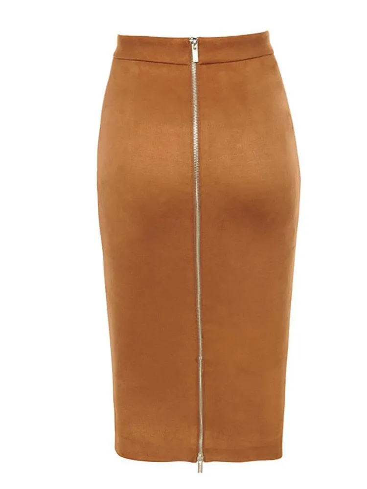 Joslyn Zipper Back Pencil Skirt