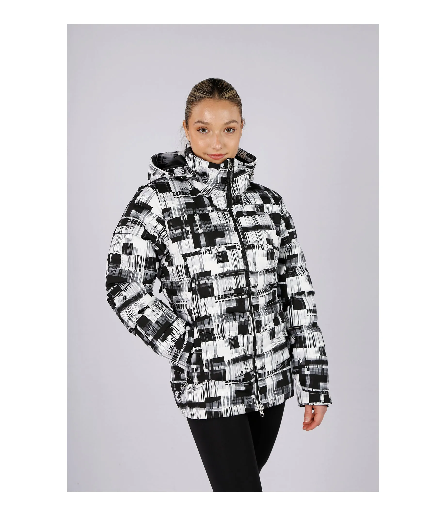 K3654P - Crest Print - Insulated Puffer - Prism