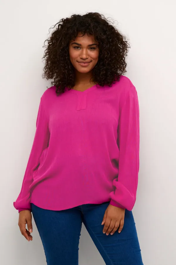 Kaffe Curve Ami Blouse in Fuchsia