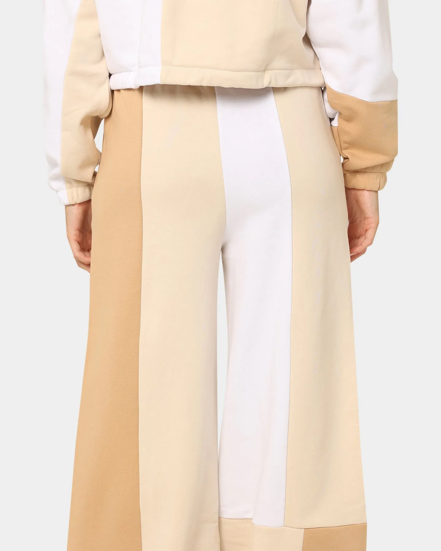 Karl Kani Women's Signature Block Wide Leg Sweats Light Beige