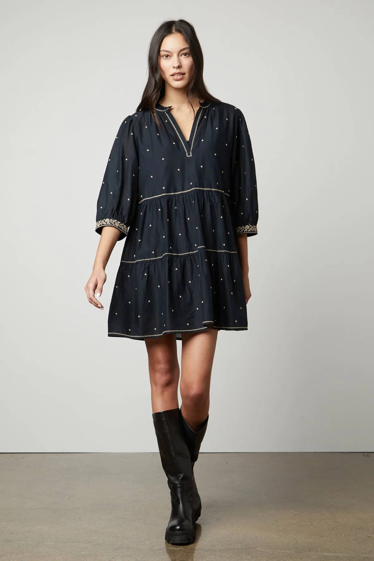 KILEY EMBROIDERED BOHO DRESS