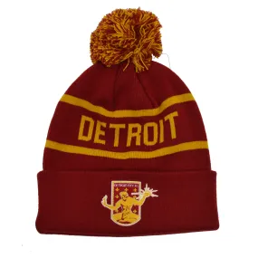 Knit Hat- Blizzard Pom Beanie- Maroon/Gold