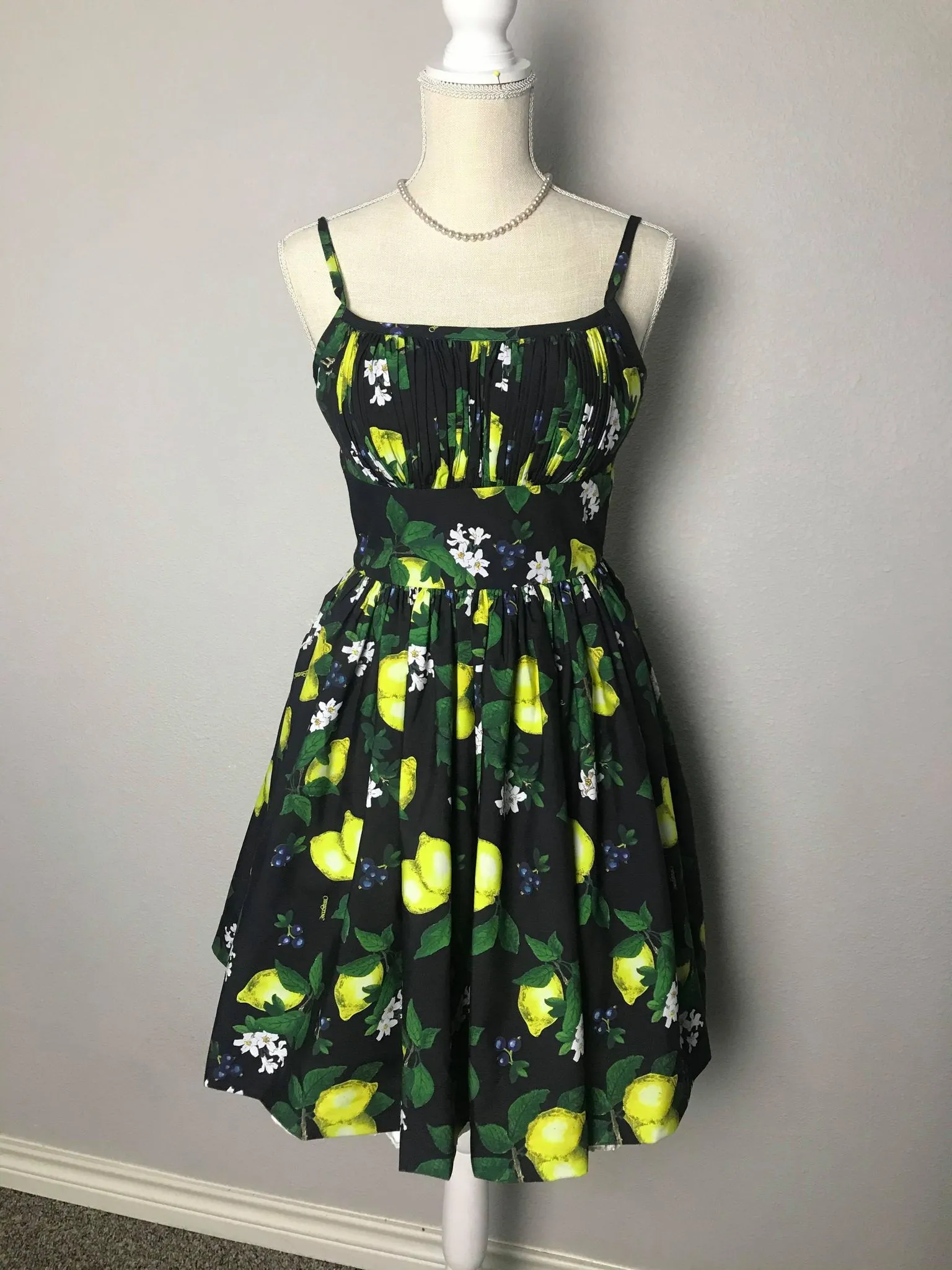 Lana Dress in lemon print cotton Size S