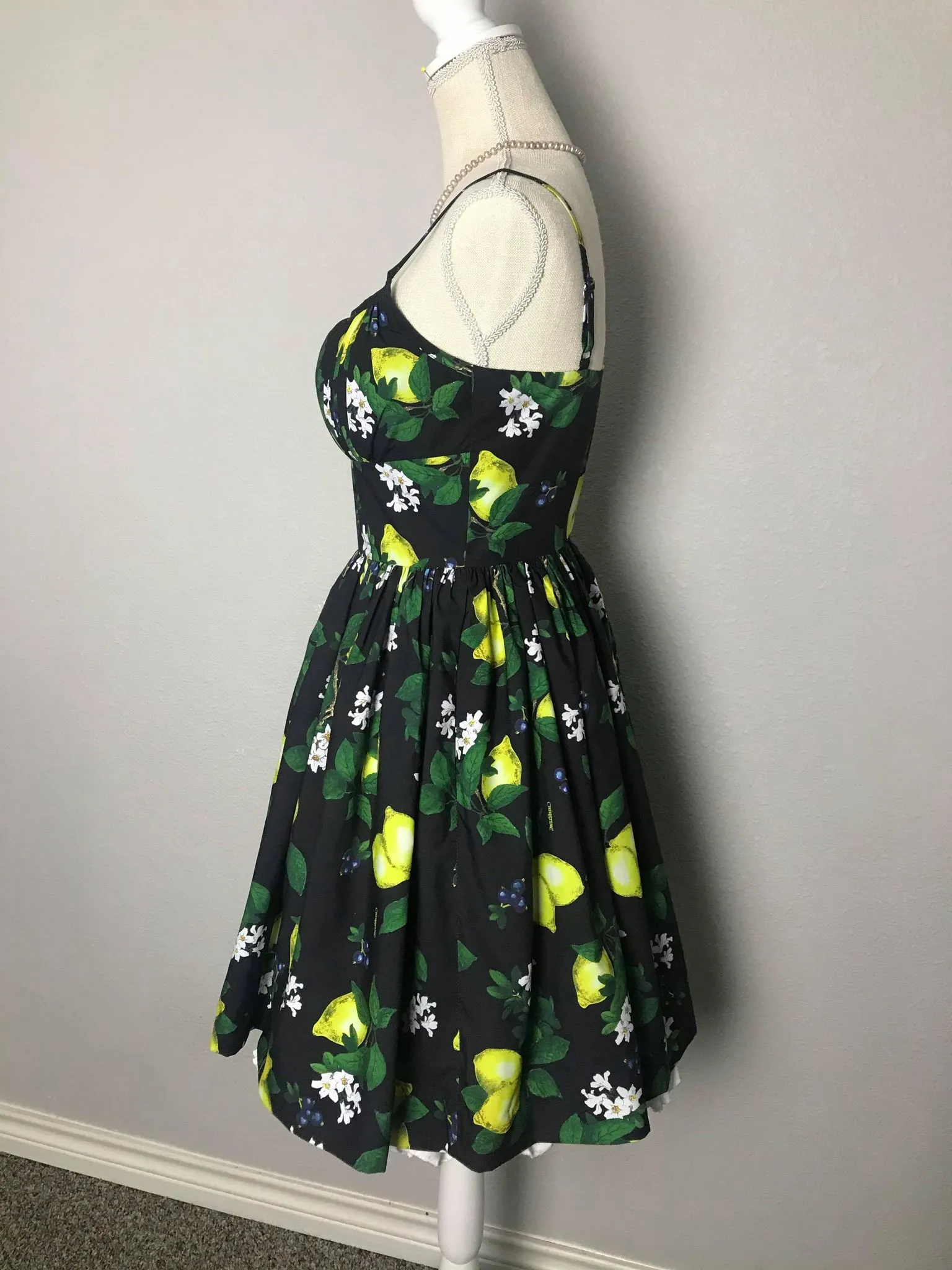 Lana Dress in lemon print cotton Size S