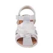 Laura Ashley White Flower Fisherman Sandals for Toddler Girls