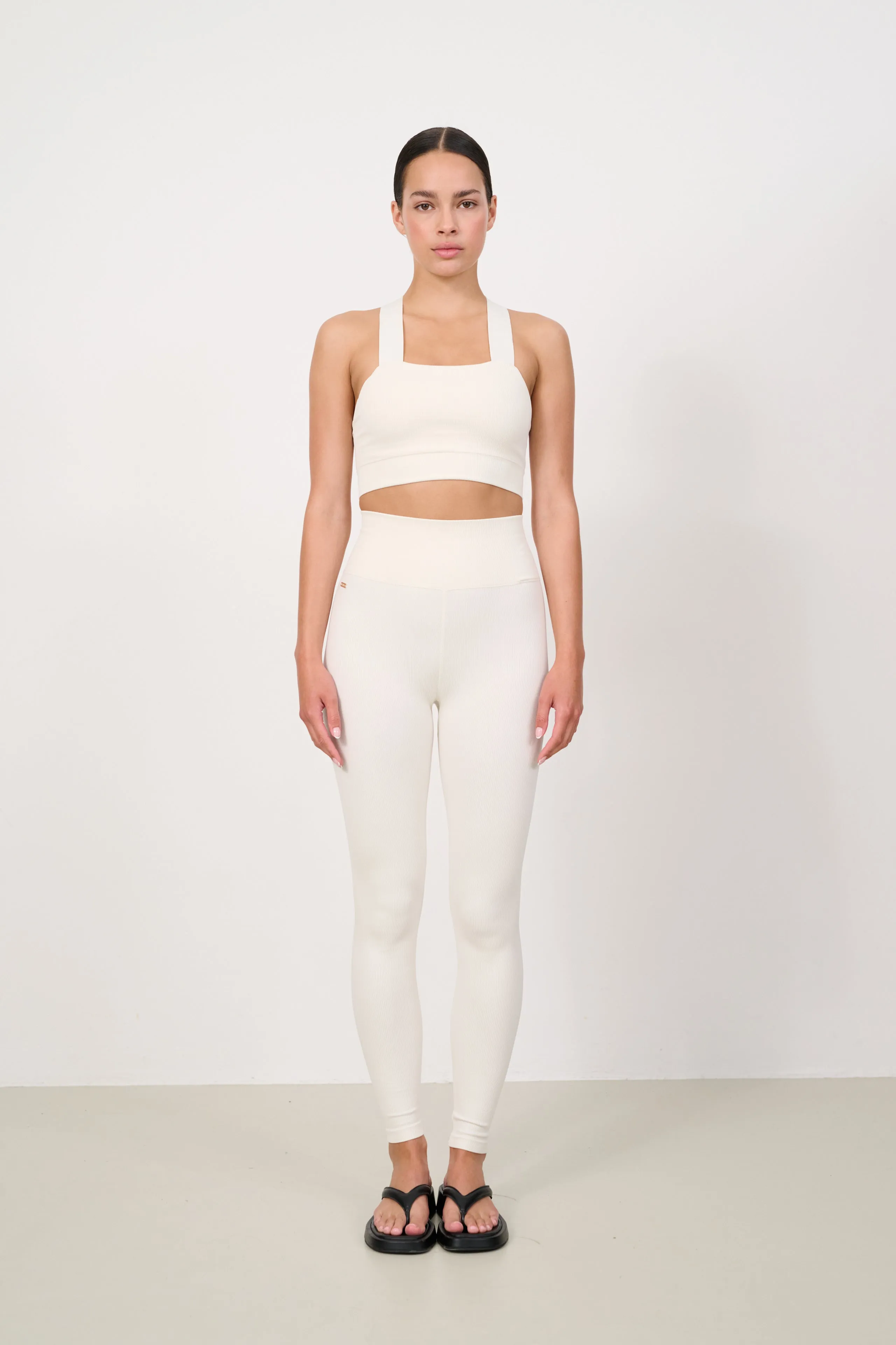 LUNA SCULPT seamless high-waisted rib legging - Marshmellow