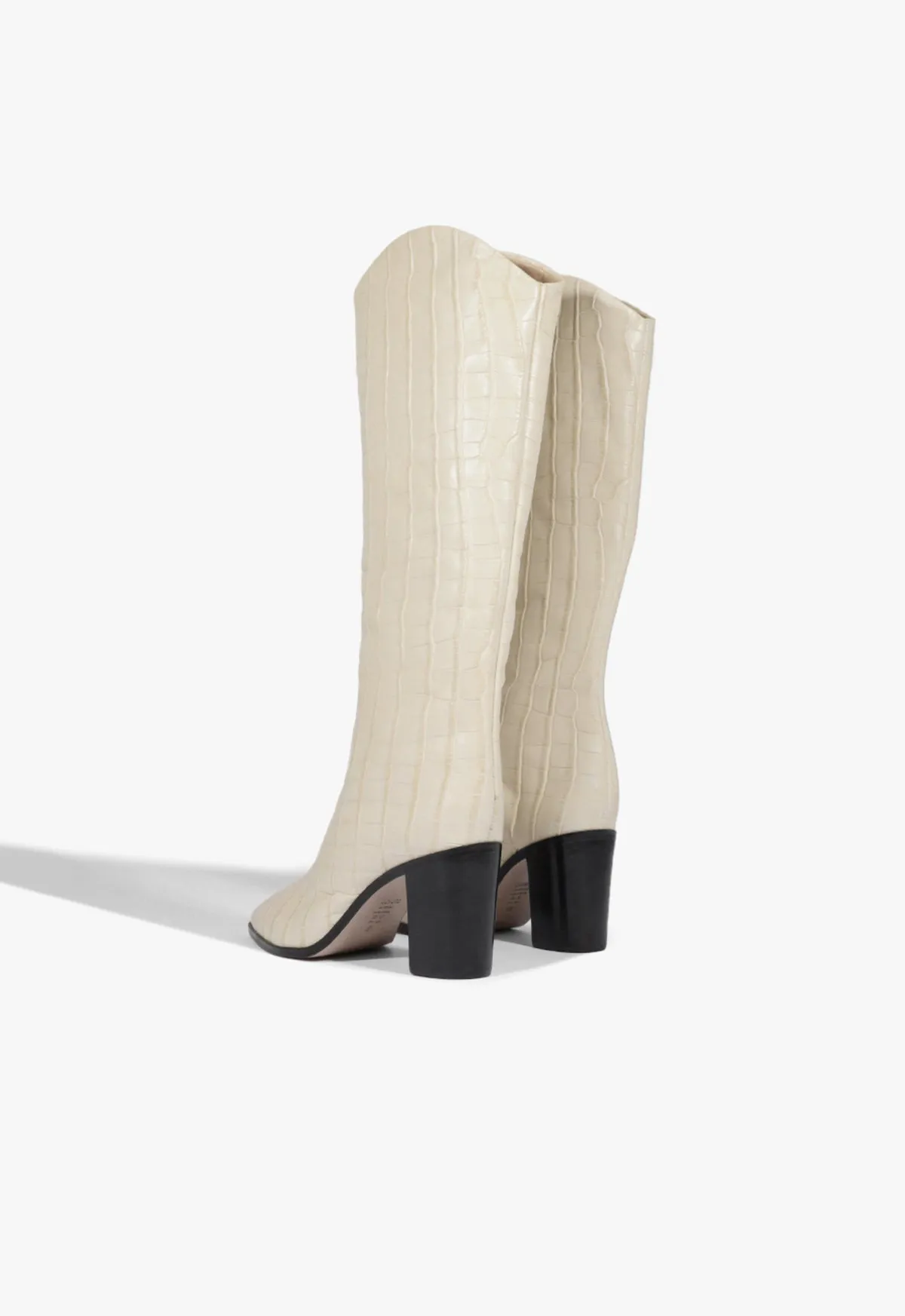 Maryana Block Crocodile-Embossed Leather Boot