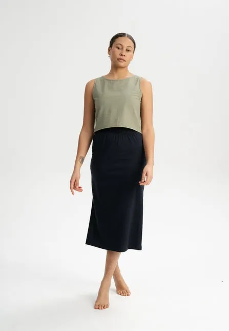 Mela Women Divari Navy Midi Skirt