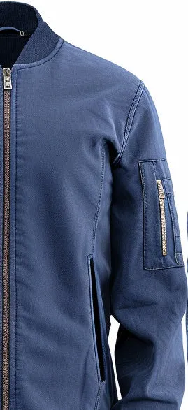 Men Blue Bomber Cotton Jacket