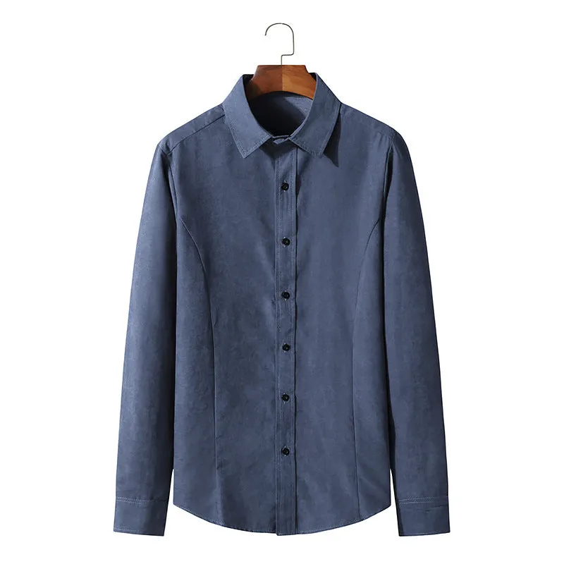 Men Turnover Collar Long Sleeves Shirt