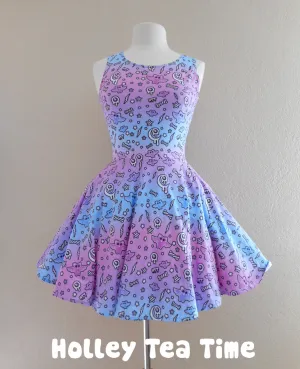 Milky pastel bat night skater dress [made to order]