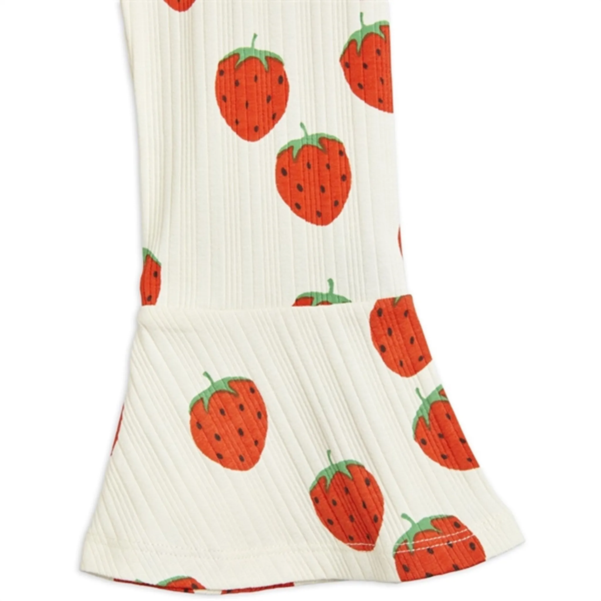 Mini Rodini Strawberries Aop Flared Pants Offwhite