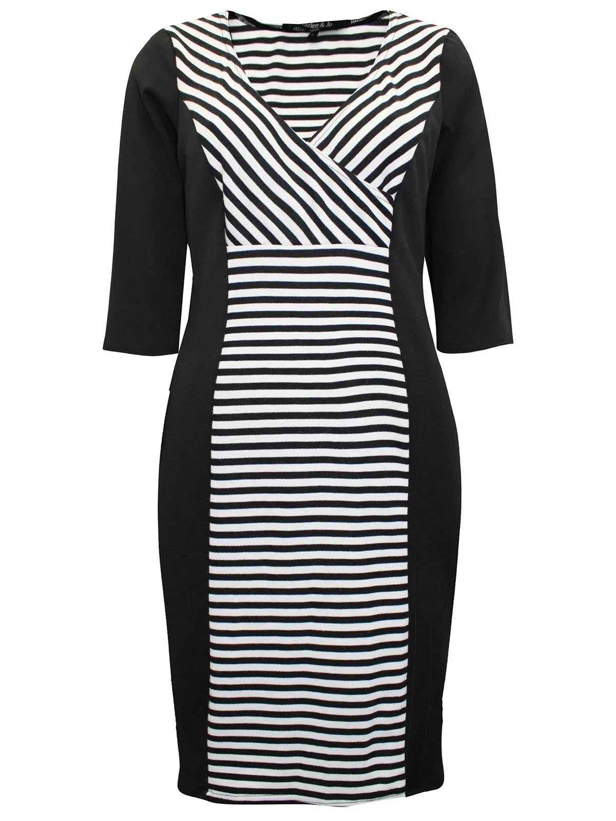 Monochrome Stripe Midi Dress