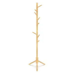 Moso Bamboo 8-Hook Coat Rack Stand, Space-Saving - Ekkio