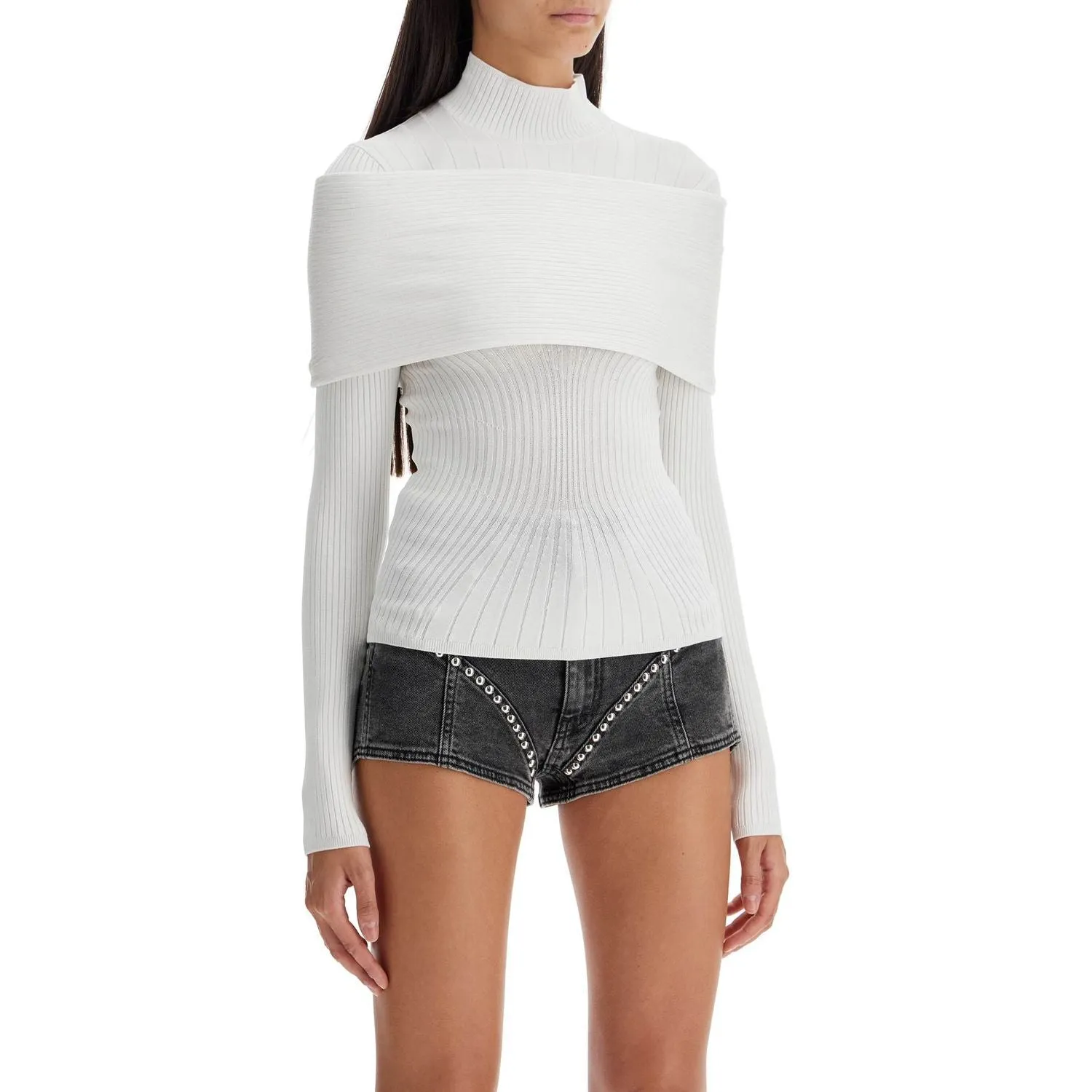 Mugler long-sleeved top with off-