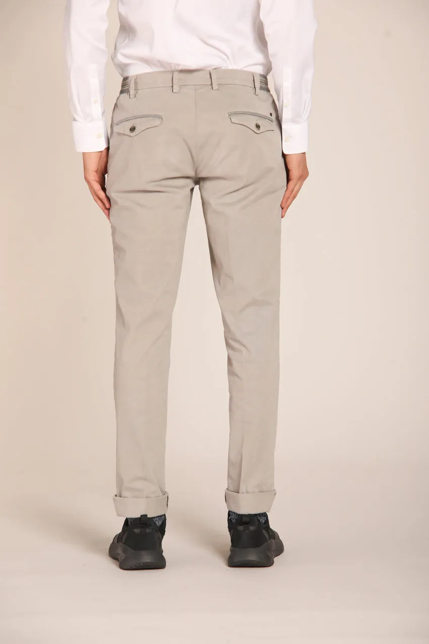 New York Elax 1 Pinces pantalone chino jogger uomo in gabardina regular fit