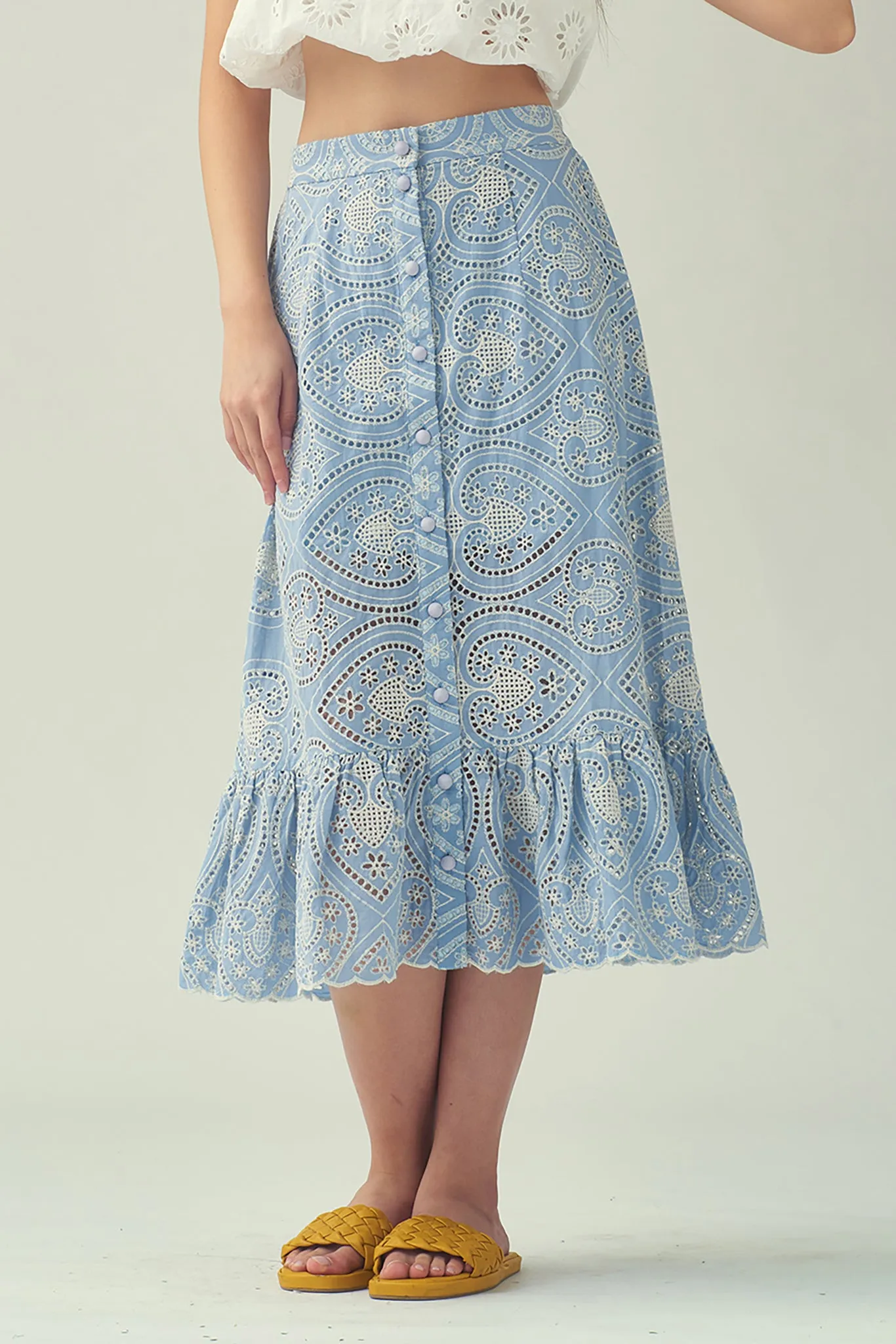 NORMA Gathered Skirt (Blue)