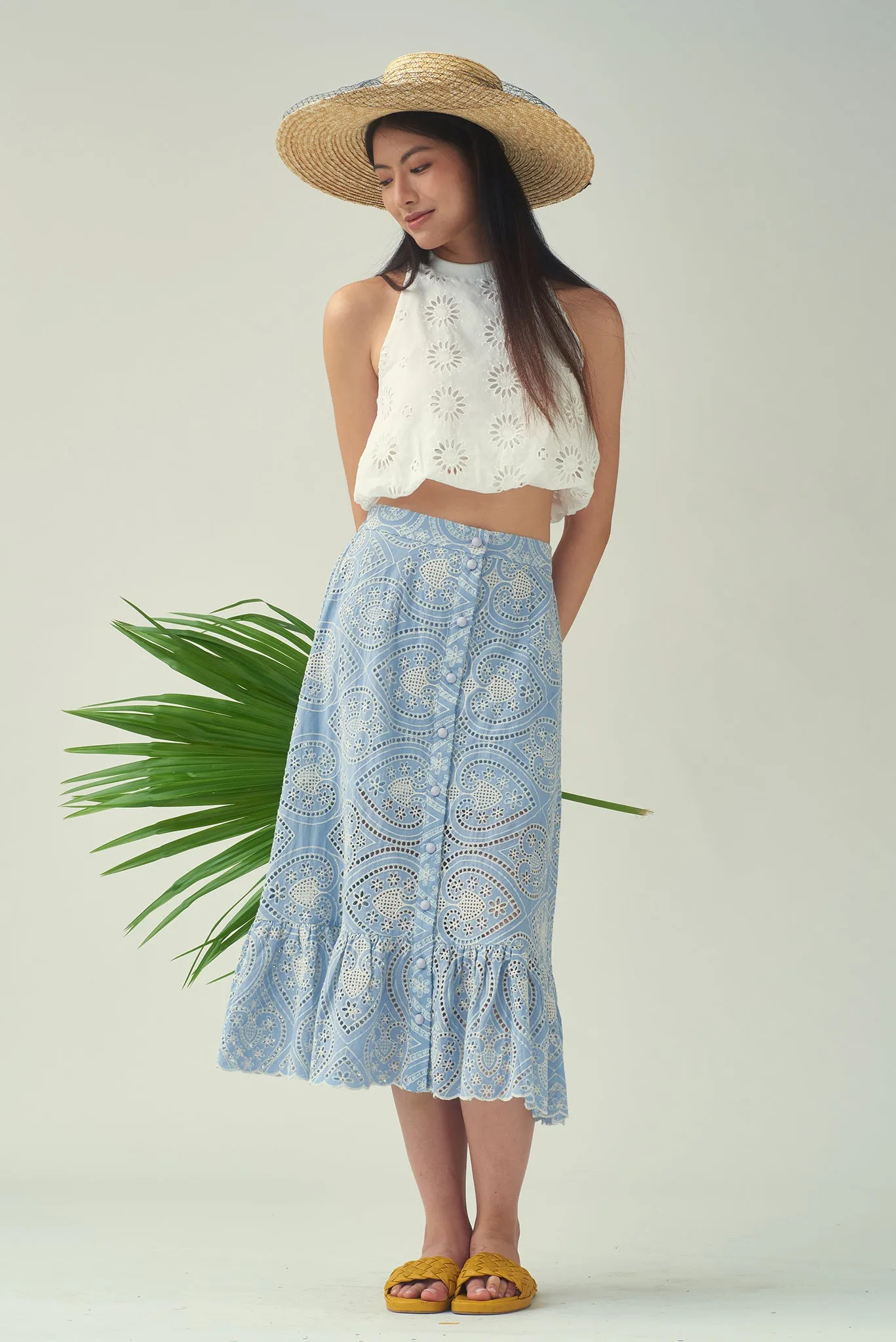 NORMA Gathered Skirt (Blue)