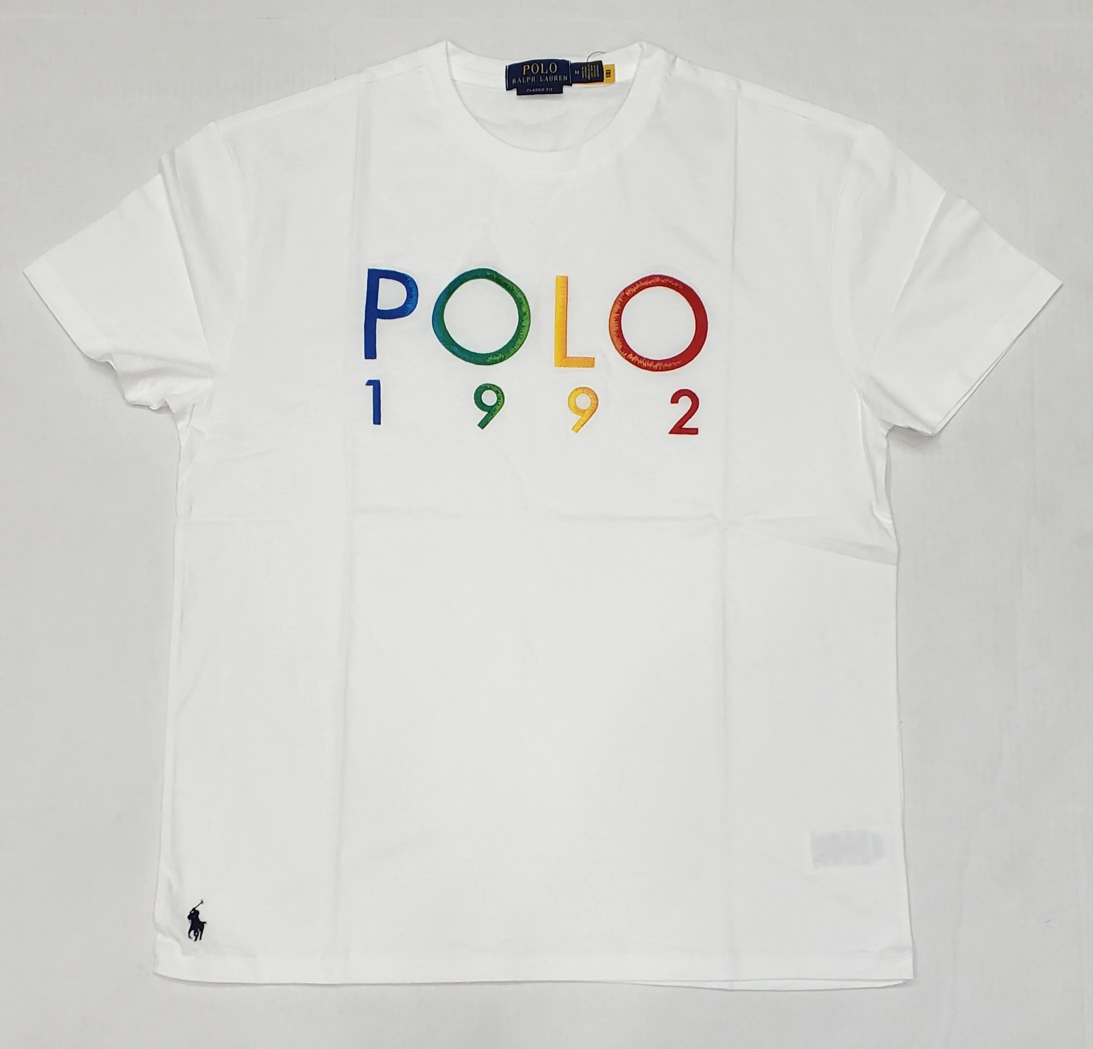 Nwt Polo Ralph Lauren White Embroidered 1992  Classic Fit Tee