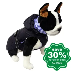 One for Pets - All-Weather Dog Coat with Removable Fleece - Navy - 10"