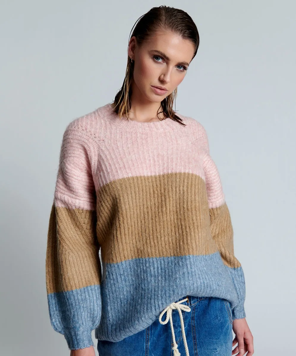 OneTeaspoon WOMENS GELATO STRIPE BUCKINGHAM SWEATER - GELATO STRIPE