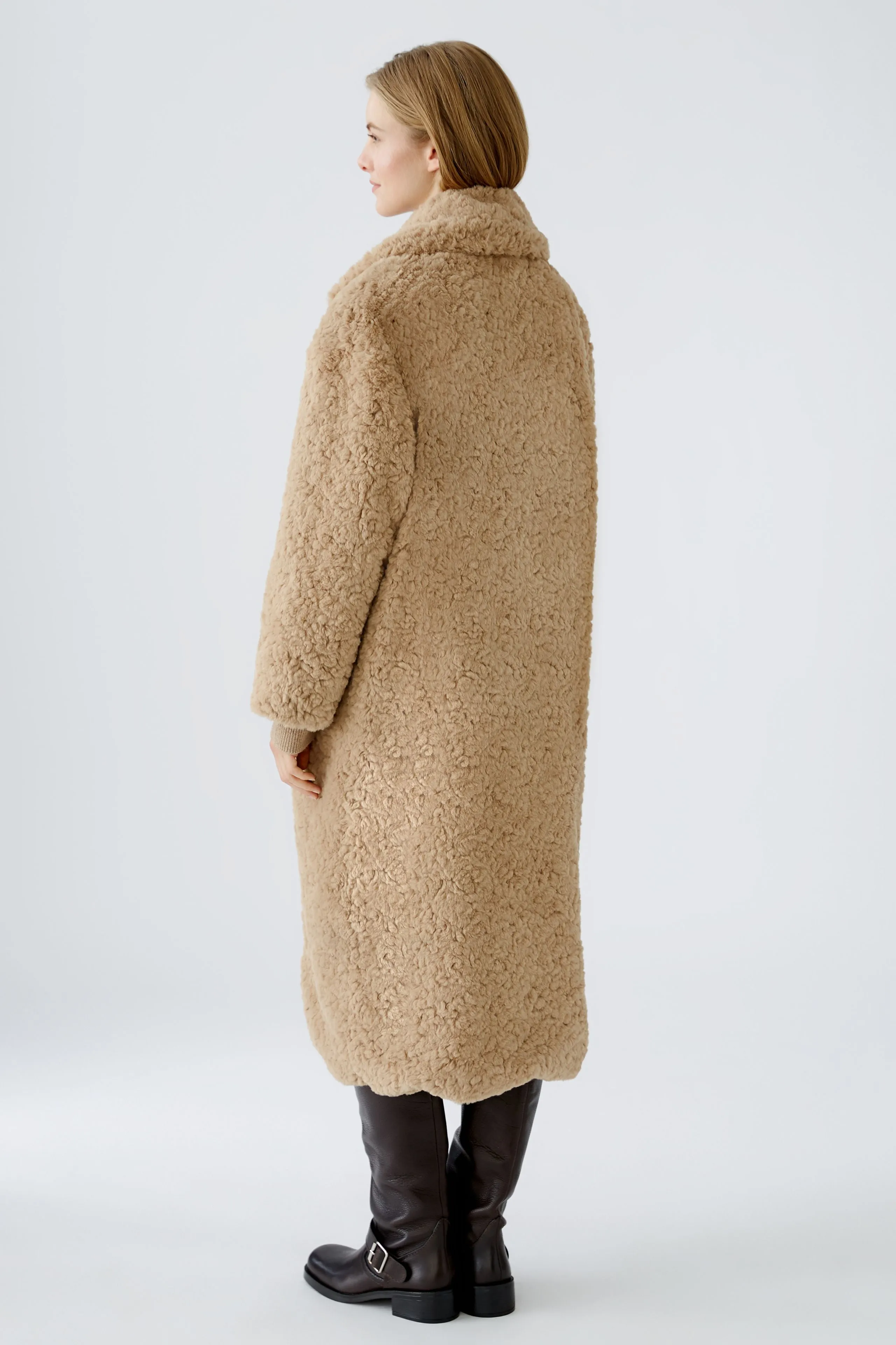 OUI FLUFFY TAN COAT