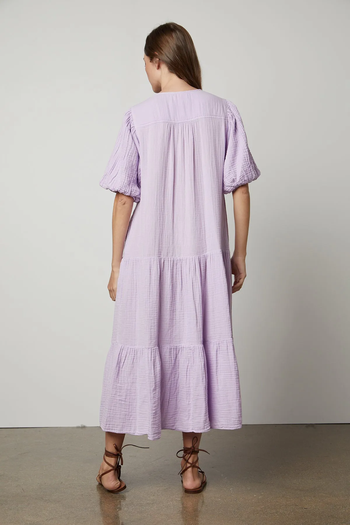 PAULINE COTTON GAUZE MIDI DRESS