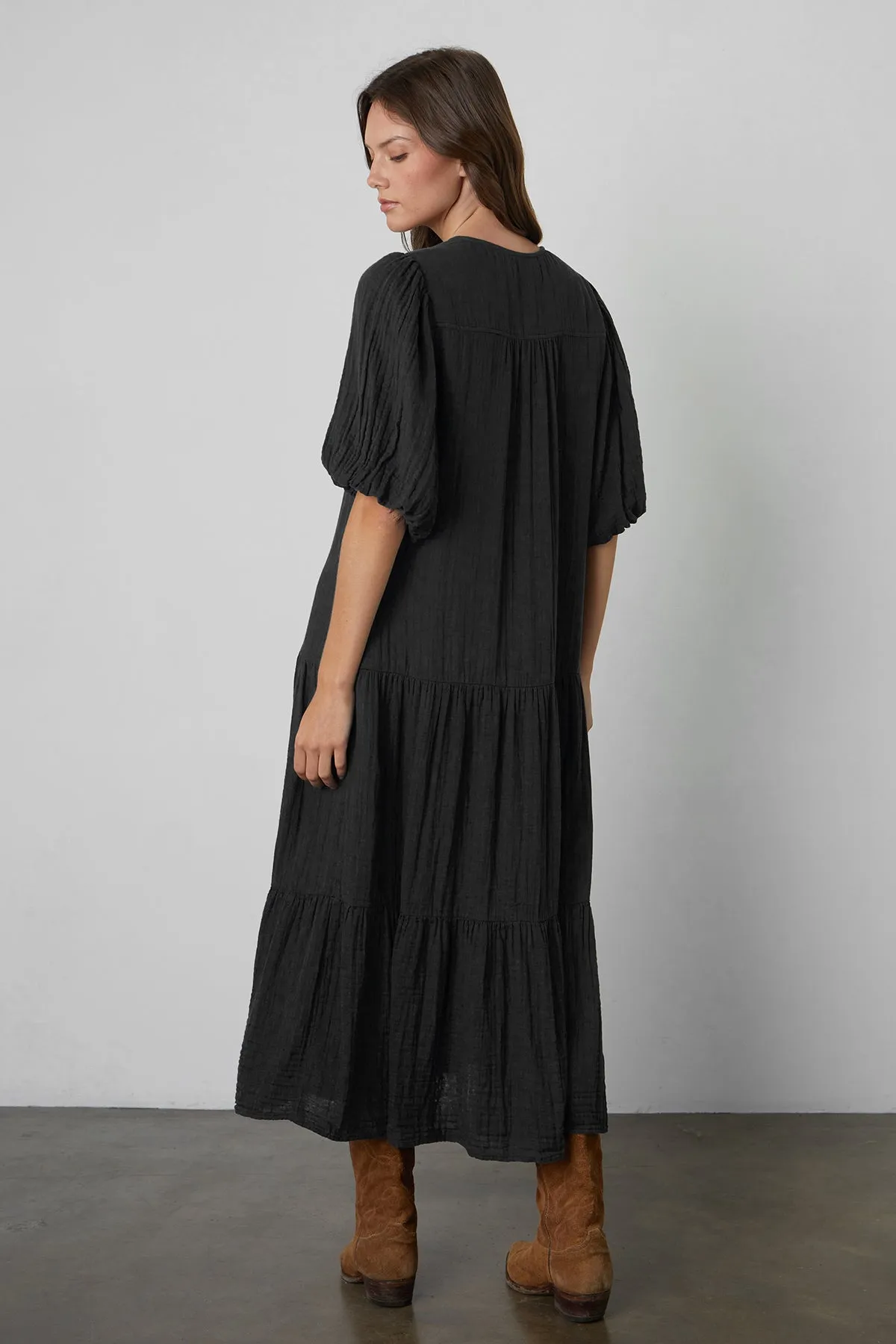 PAULINE COTTON GAUZE MIDI DRESS