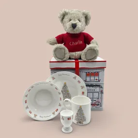 Personalised Berkeley Bear's Christmas Morning Breakfast Set, Red