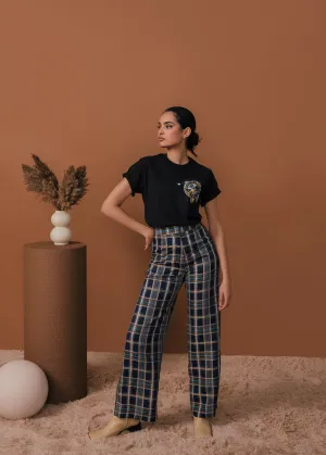 Plaid Wide Leg Pant