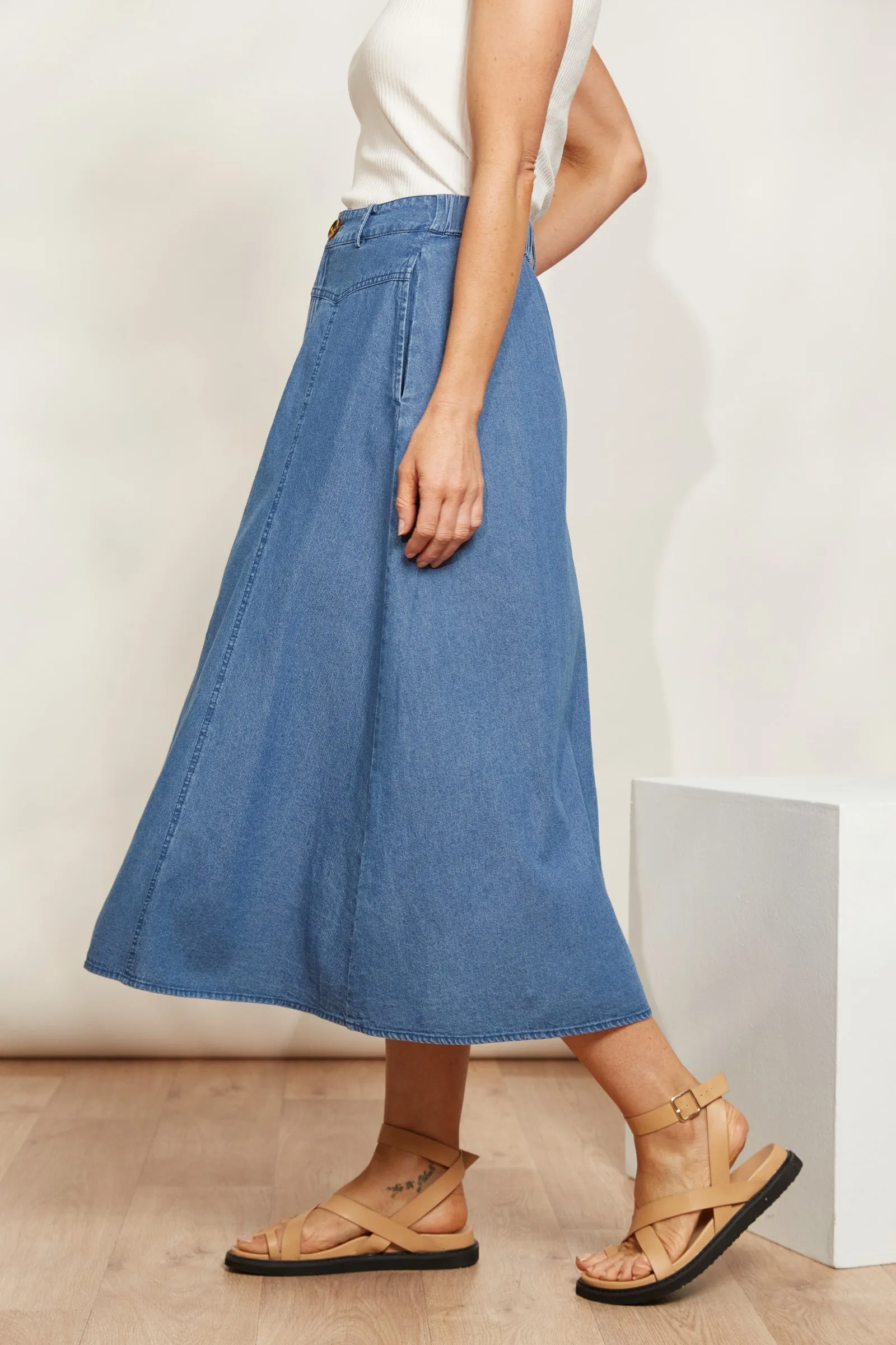 Playa Midi Skirt - Denim