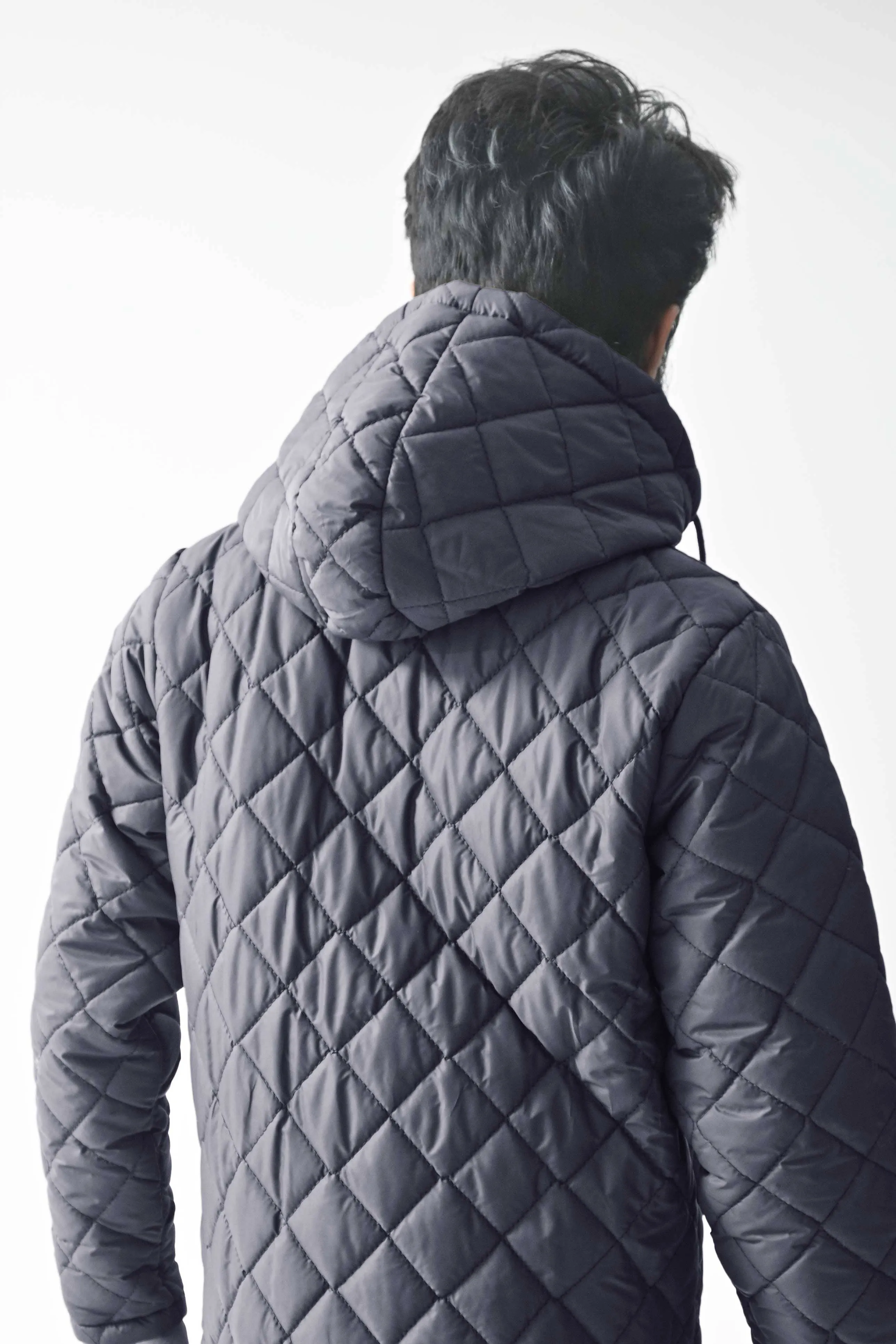 Polo Republica Men's Quilted Puffer Hooded Jacket