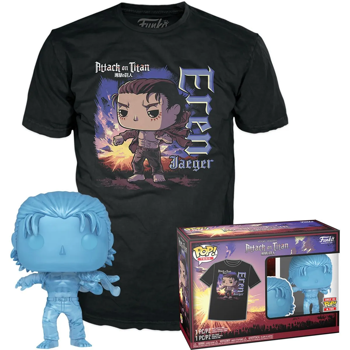 POP Animation :  Attack on Titan - Eren Jeager w/ Marks POP! & Tee