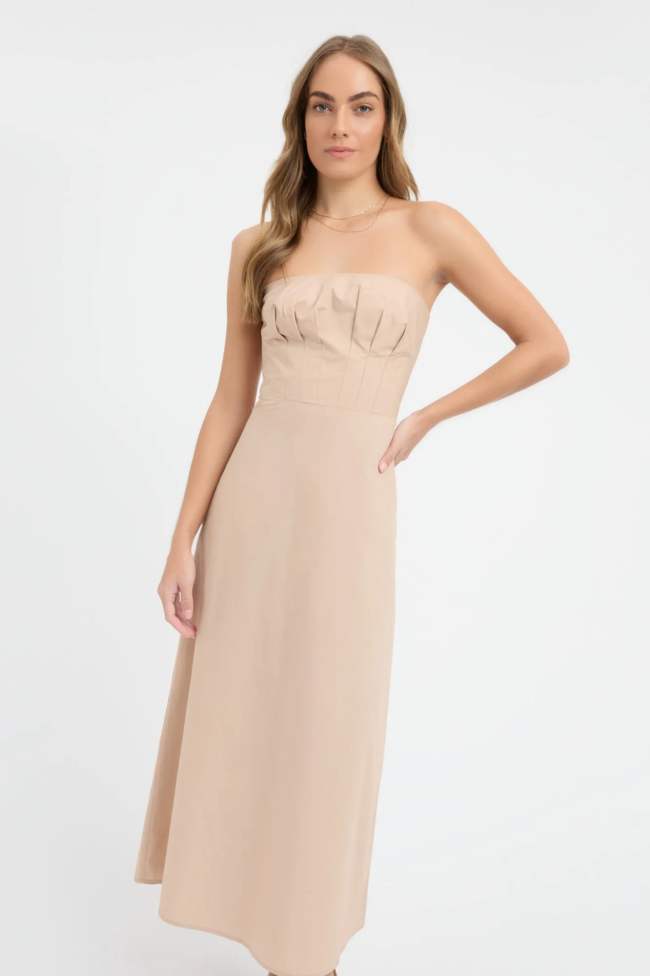 Poplin Strapless Dress