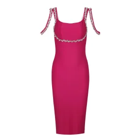 Pre Order:  Diamond Spaghetti Strap Bandage Dress