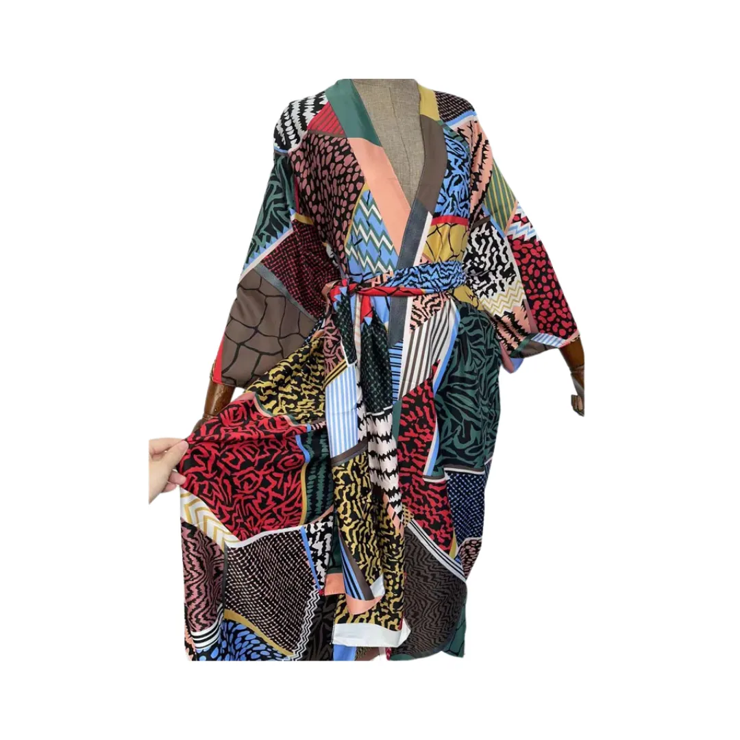 Pre Order: Vibrant Maxi Kimono Cardigan with Belt - WINI